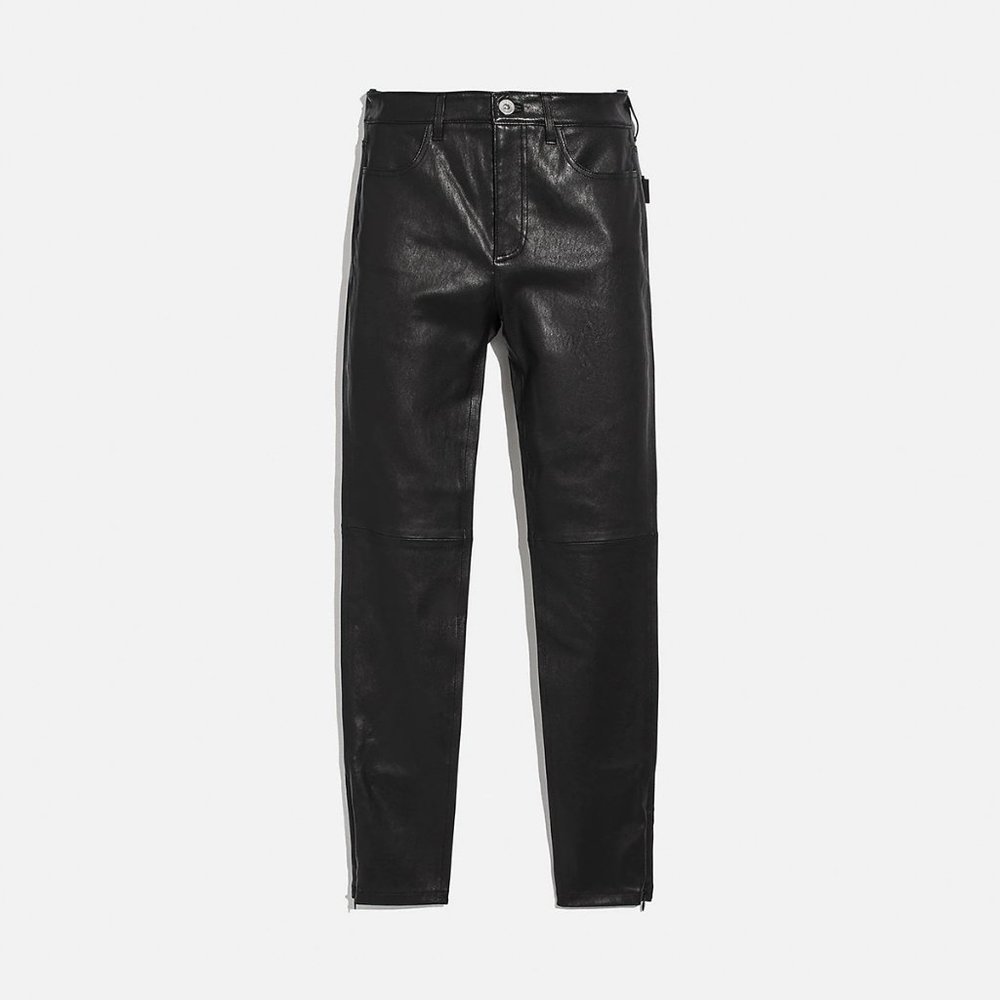 SOLD COACH Stretch Black Leather Pant